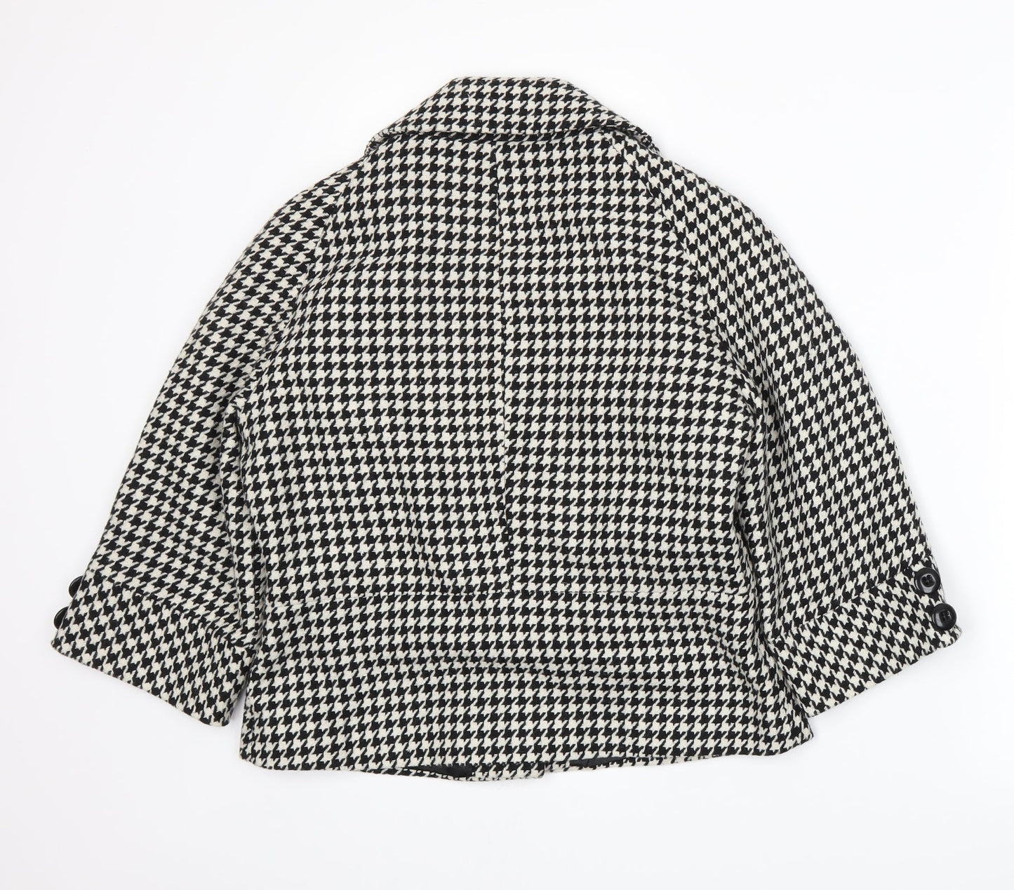 Papaya Womens White Houndstooth  Jacket Blazer Size 14