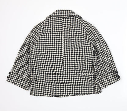 Papaya Womens White Houndstooth  Jacket Blazer Size 14