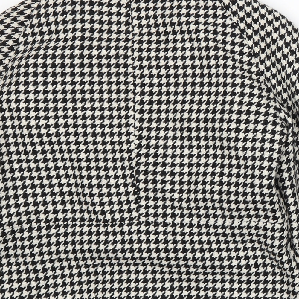 Papaya Womens White Houndstooth  Jacket Blazer Size 14