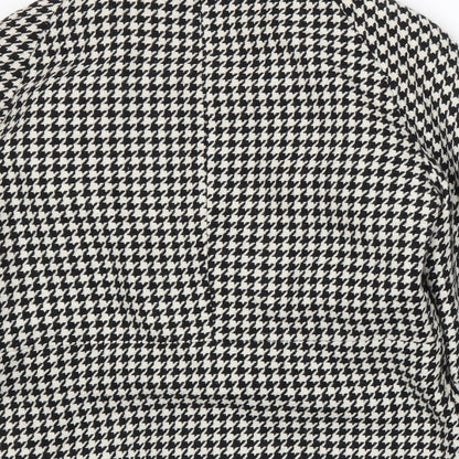 Papaya Womens White Houndstooth  Jacket Blazer Size 14