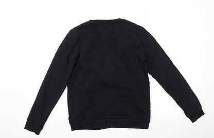 Tezenis Womens Black Polka Dot  Pullover Sweatshirt Size S  - Pom poms