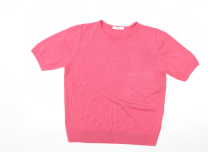 Womens UK Size 12 Marks and Spencer Pink Basic T-Shirt