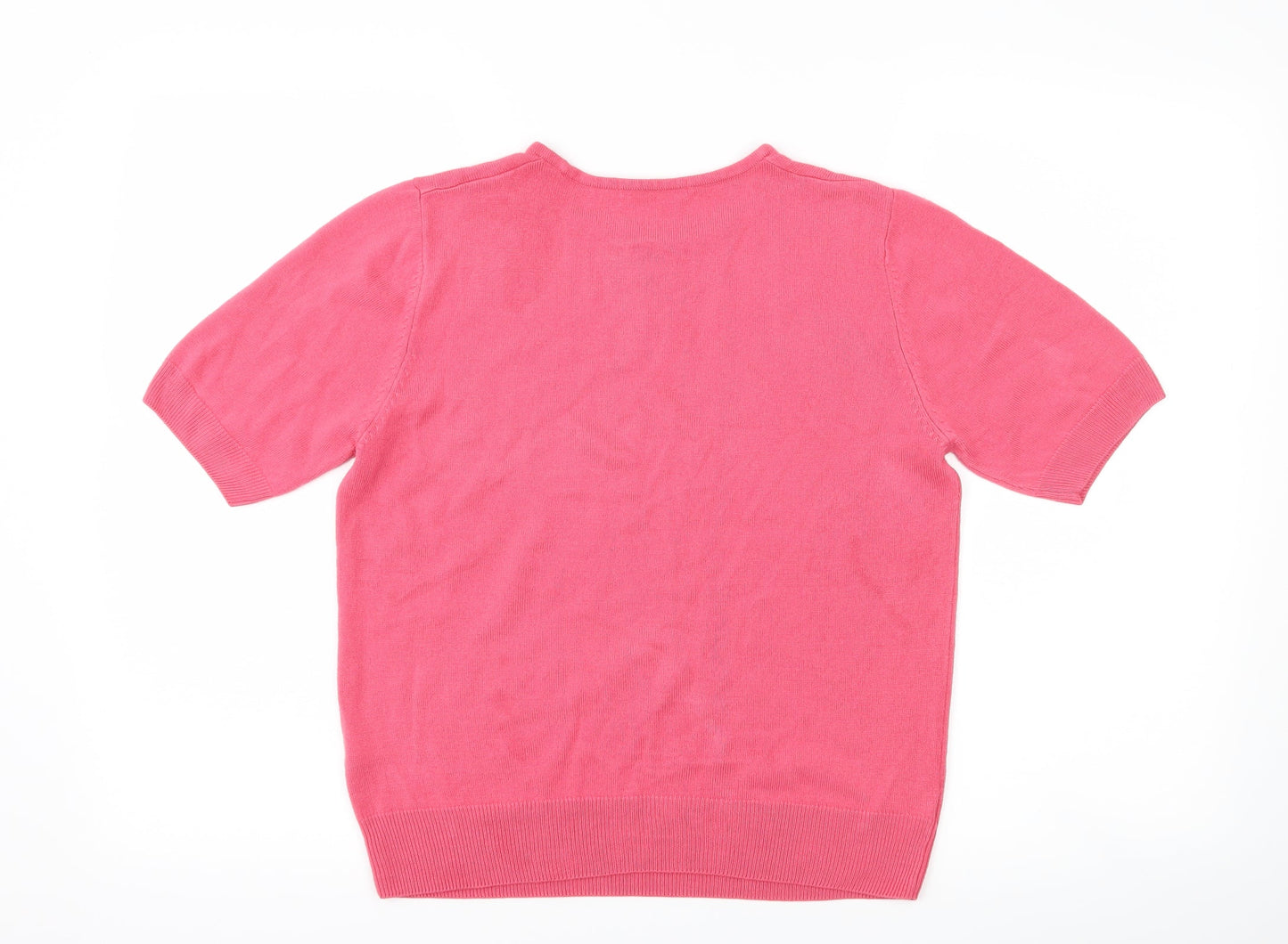 Womens UK Size 12 Marks and Spencer Pink Basic T-Shirt