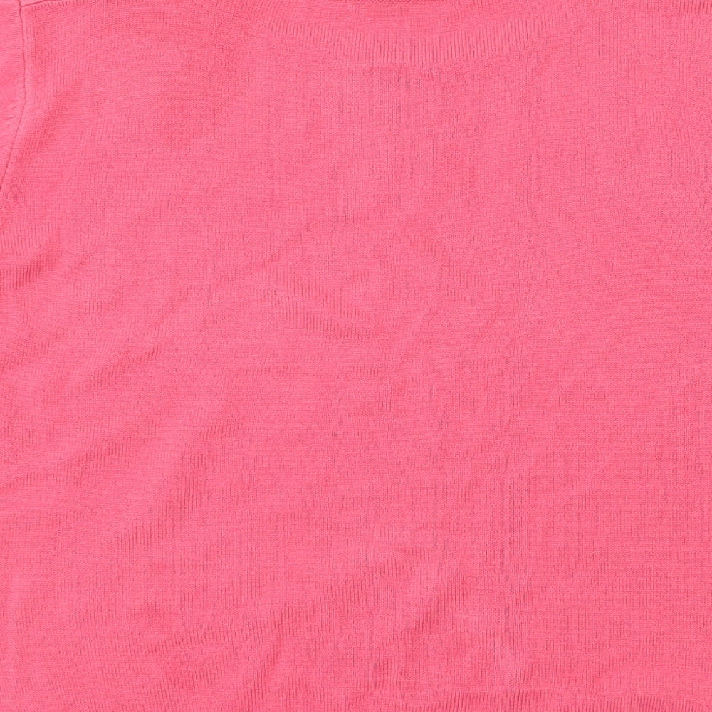 Womens UK Size 12 Marks and Spencer Pink Basic T-Shirt