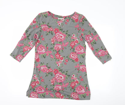 D&Co. Womens Grey Floral  Jumper Dress  Size XS