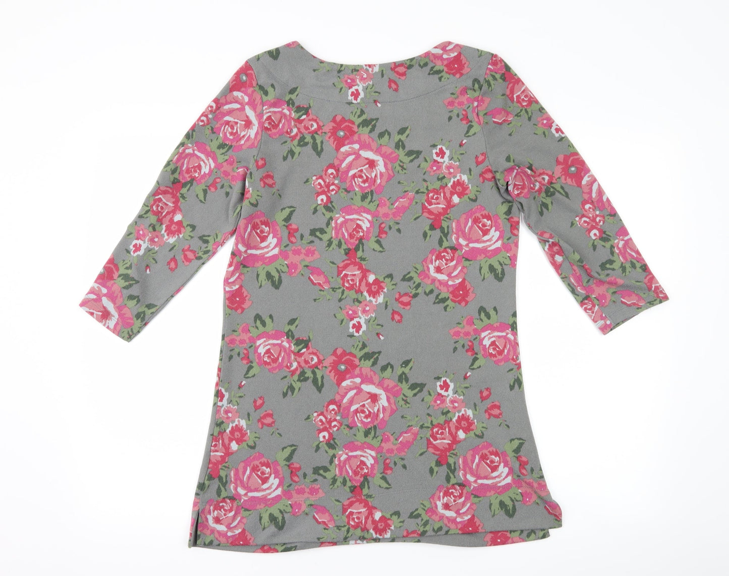 D&Co. Womens Grey Floral  Jumper Dress  Size XS