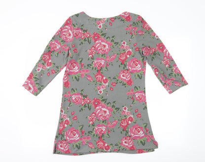 D&Co. Womens Grey Floral  Jumper Dress  Size XS