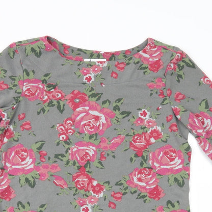 D&Co. Womens Grey Floral  Jumper Dress  Size XS