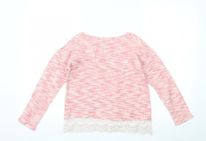 Next Girls Pink   Pullover Jumper Size 11 Years