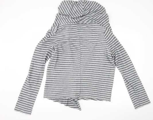 H&M Womens Grey Striped  Jacket Coatigan Size S