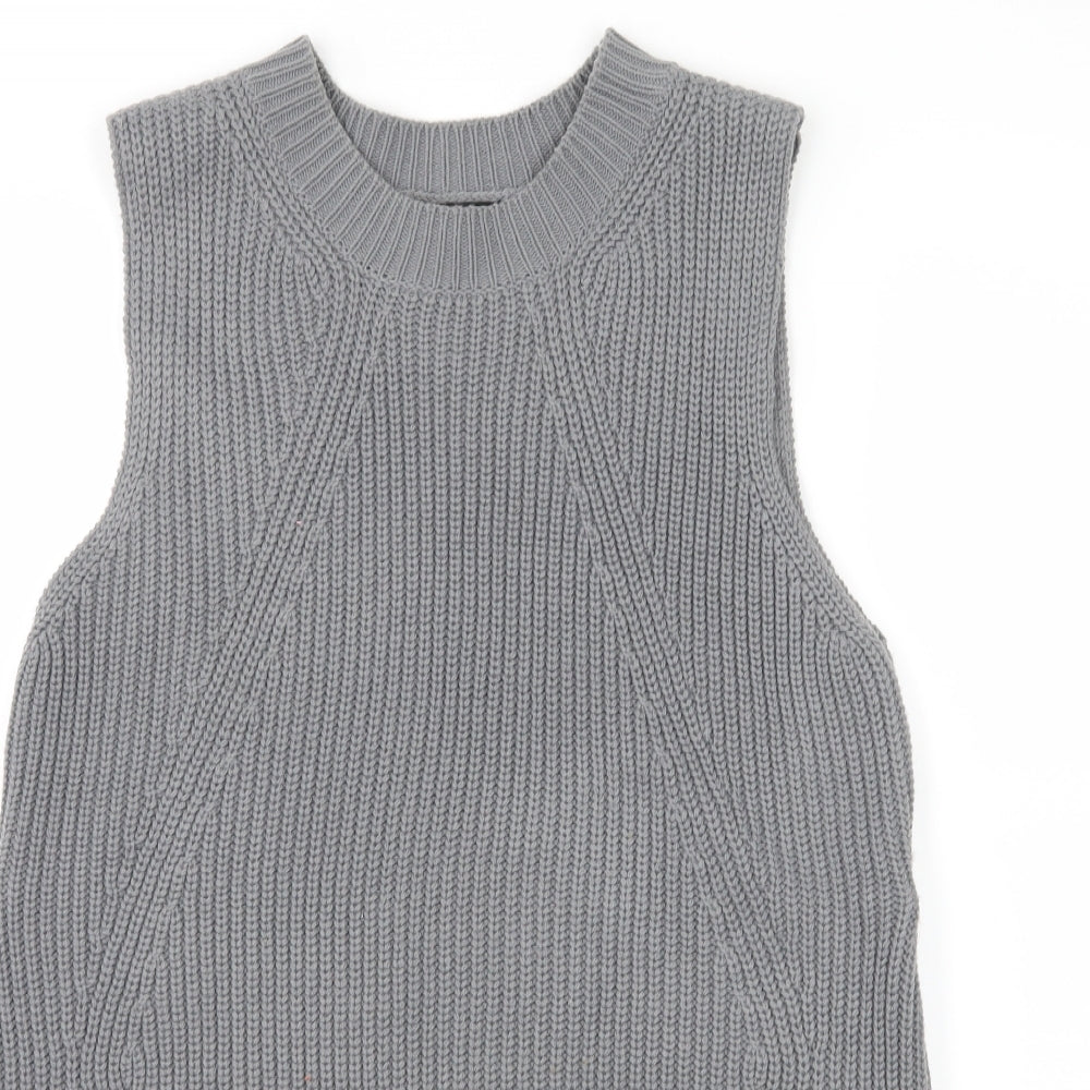 Womens UK Size 8 River Island Grey Basic Tank