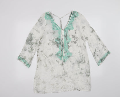 andree blue Womens White   Basic Blouse Size S