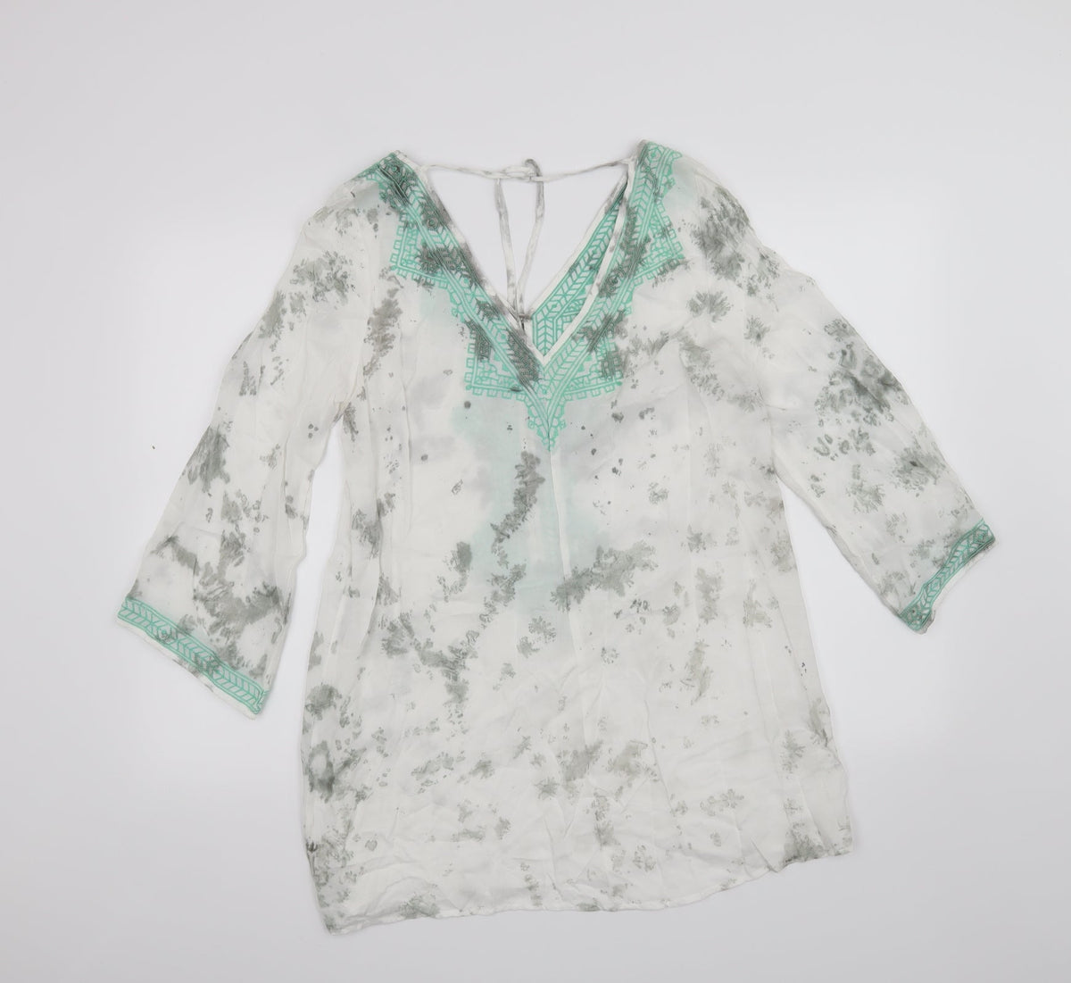 andree blue Womens White   Basic Blouse Size S