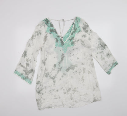 andree blue Womens White   Basic Blouse Size S