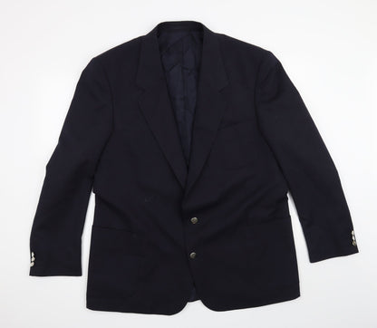 Mens UK Size 46 Sergio Rossi Regular Blue Suit Jacket
