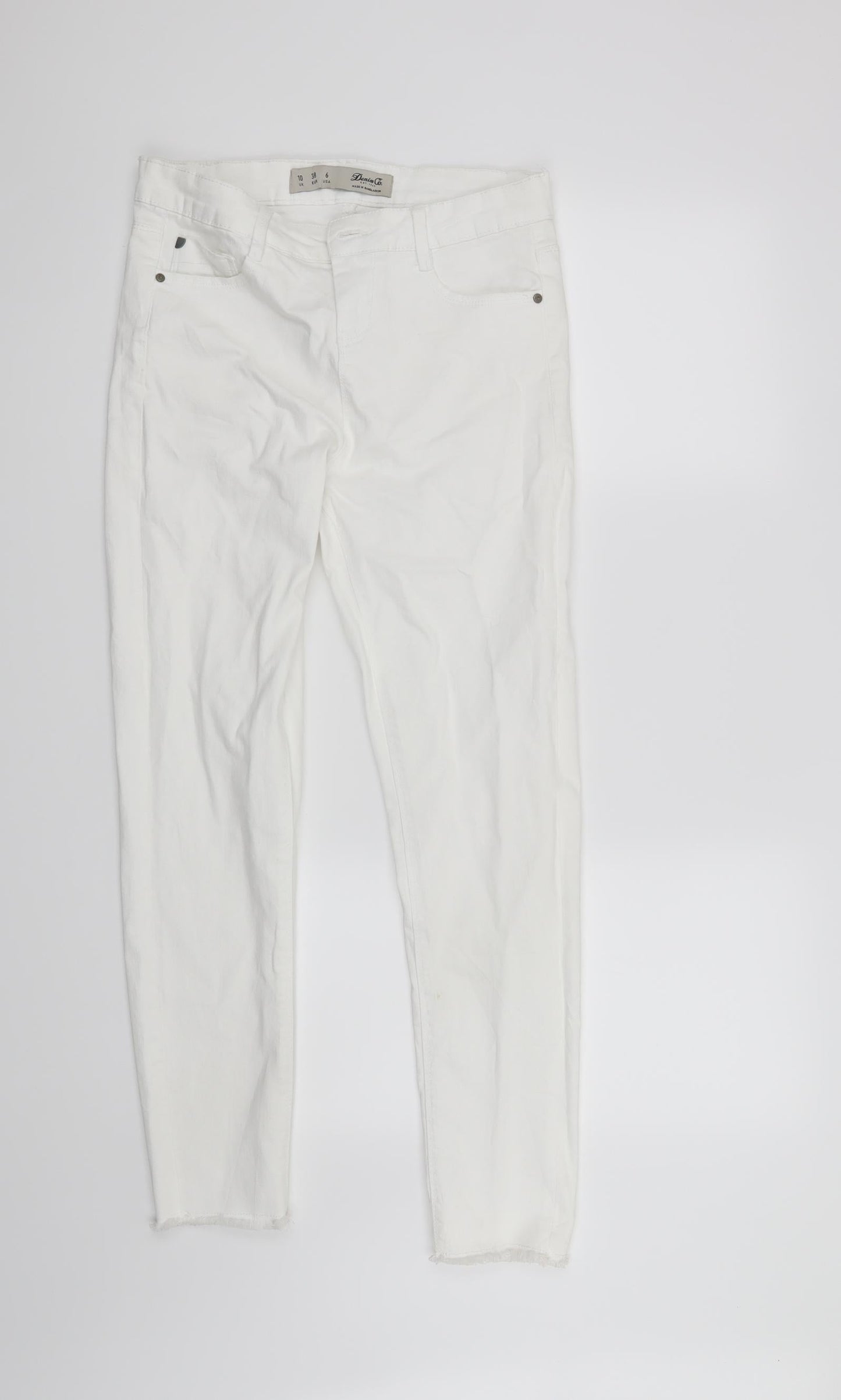 Denim & Co. Womens White   Skinny Jeans Size 10 L27 in