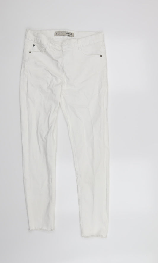 Denim & Co. Womens White   Skinny Jeans Size 10 L27 in