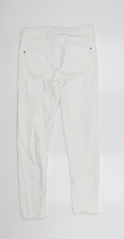 Denim & Co. Womens White   Skinny Jeans Size 10 L27 in