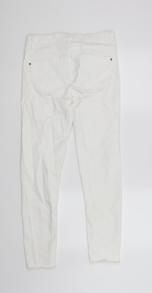 Denim & Co. Womens White   Skinny Jeans Size 10 L27 in