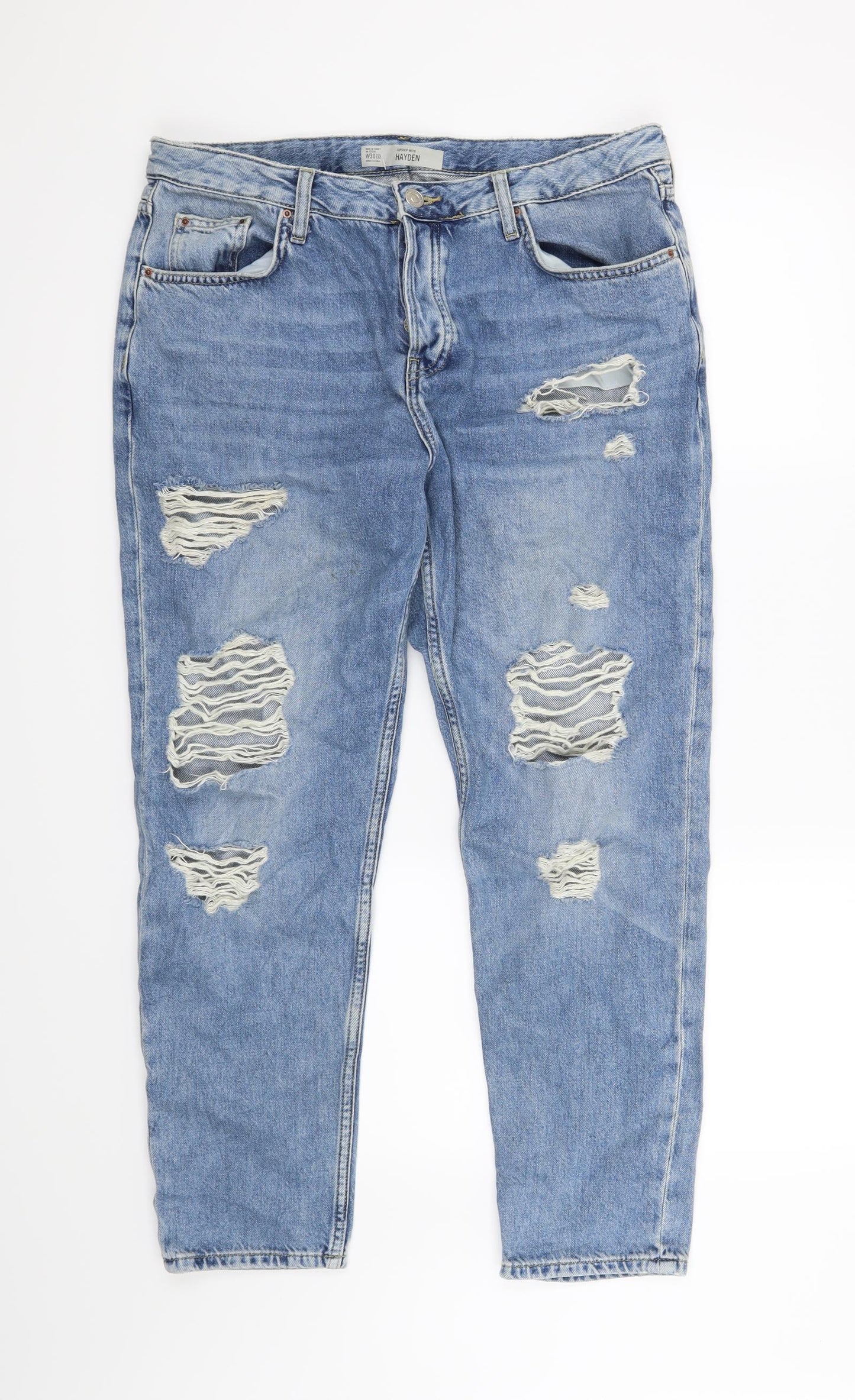 Mens UK Size 30 in Topshop Regular Fit Straight Blue Jeans