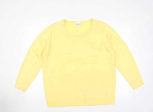 Wardrobe Womens Yellow   Pullover Jumper Size 16