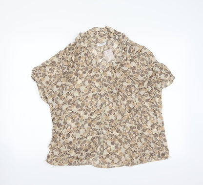 Berkertex Womens Beige Floral  Basic Blouse Size 20