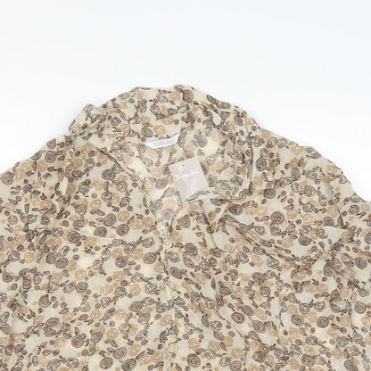Berkertex Womens Beige Floral  Basic Blouse Size 20