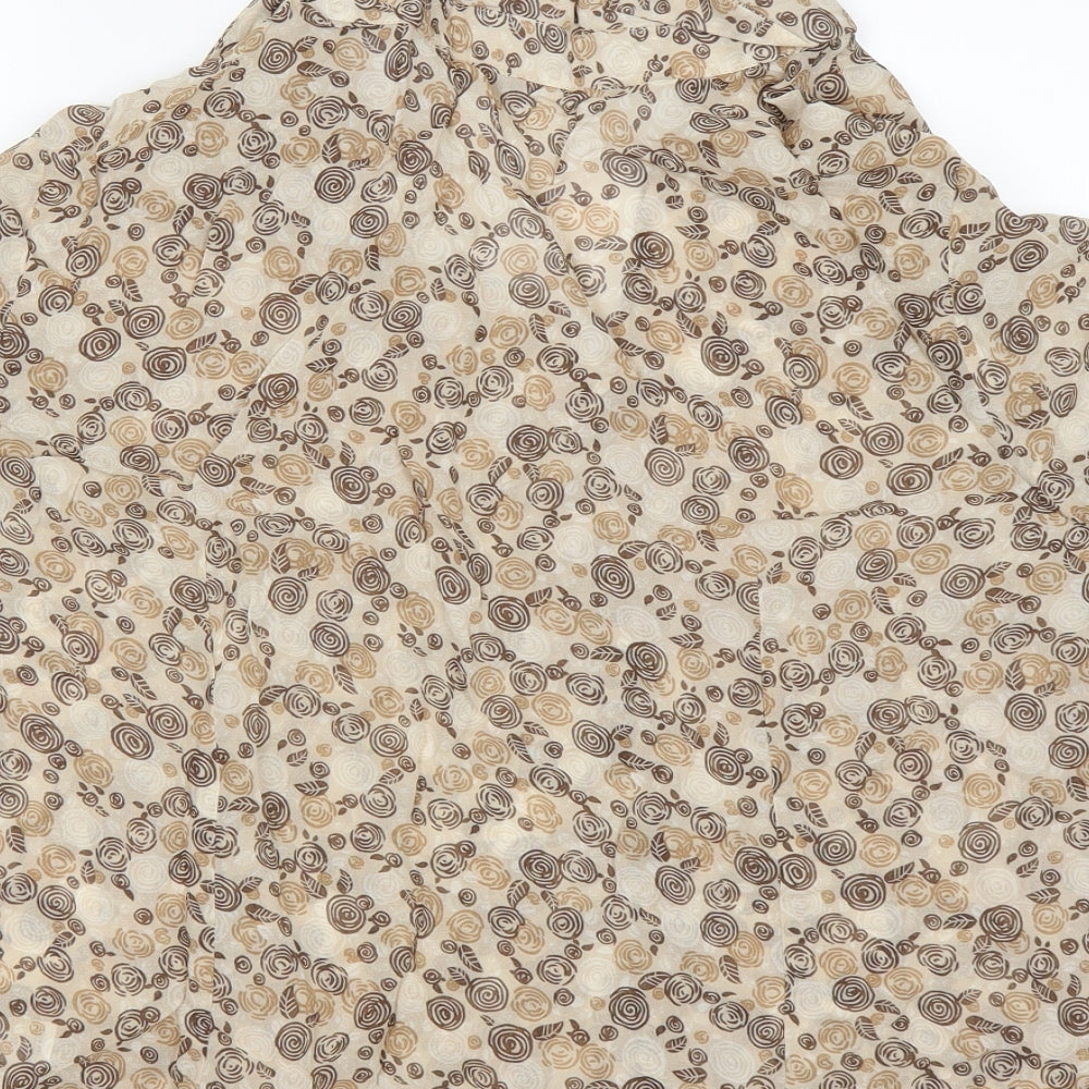 Berkertex Womens Beige Floral  Basic Blouse Size 20