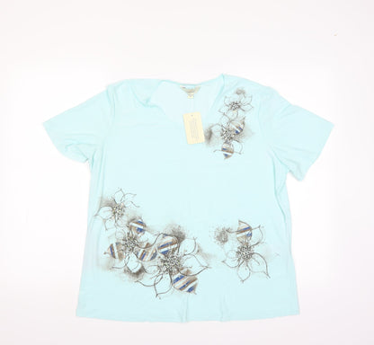 Womens UK Size 16 Classics Blue Basic Blouse