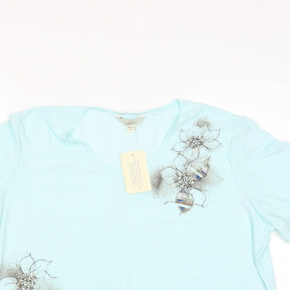 Womens UK Size 16 Classics Blue Basic Blouse
