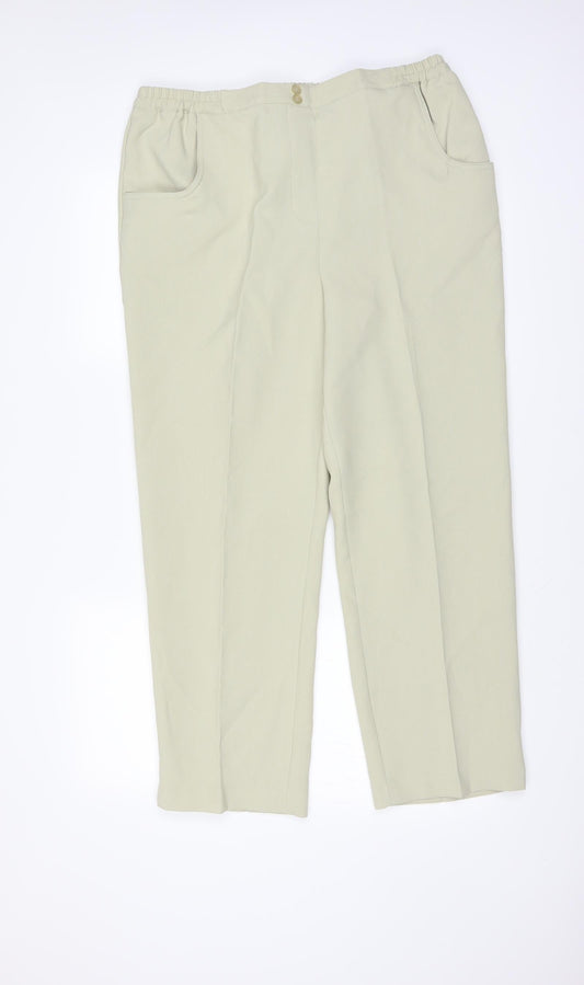 Womens UK Size 18 Essential Collection Regular Fit  Green Trousers