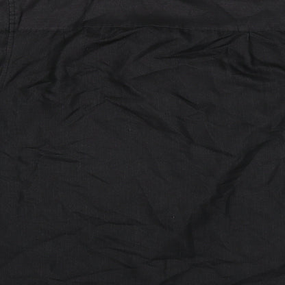 Mens UK Size M Black Blue Black  Button-Up Short Sleeve Casual Shirt