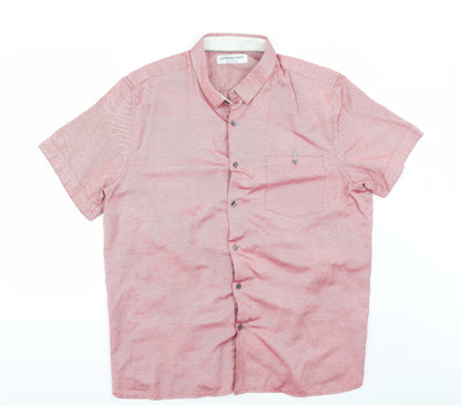 Mens UK Size 2XL Cedar Wood State Red  Button-Up Short Sleeve Casual Shirt