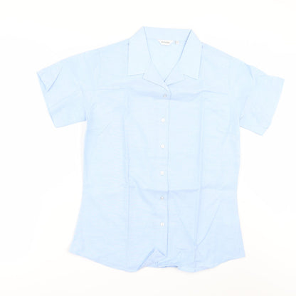 turetex Girls Blue   Basic Button-Up Size 12-13 Years  - SCHOOL