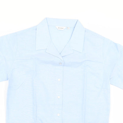 turetex Girls Blue   Basic Button-Up Size 12-13 Years  - SCHOOL