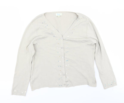 Klass Womens Beige   Cardigan Jumper Size L