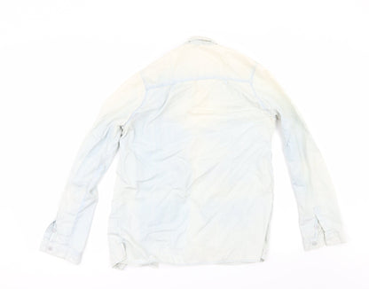 Womens UK Size 8 Topshop Blue Tunic Button-Up