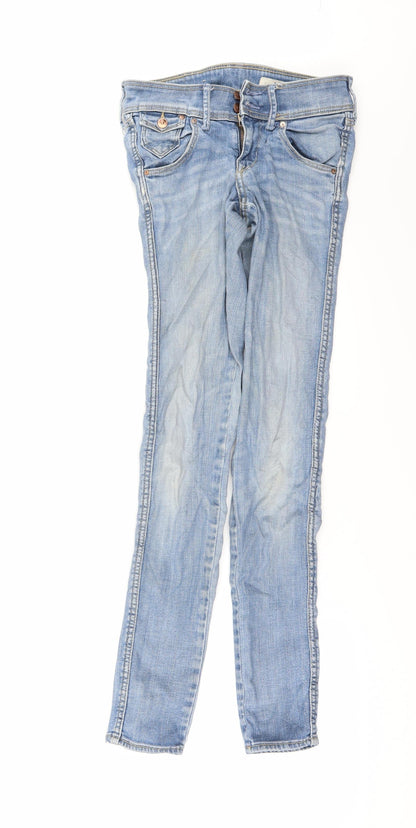 Womens UK Size 25 in SQIN Regular Fit Skinny Blue Jeans