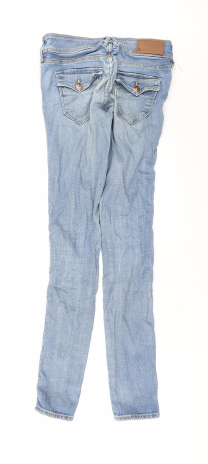 Womens UK Size 25 in SQIN Regular Fit Skinny Blue Jeans