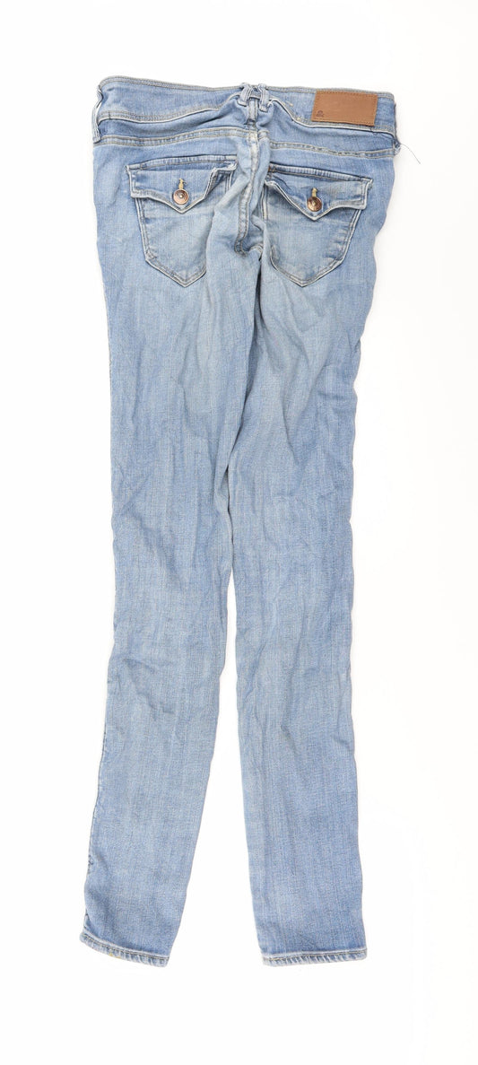 Womens UK Size 25 in SQIN Regular Fit Skinny Blue Jeans