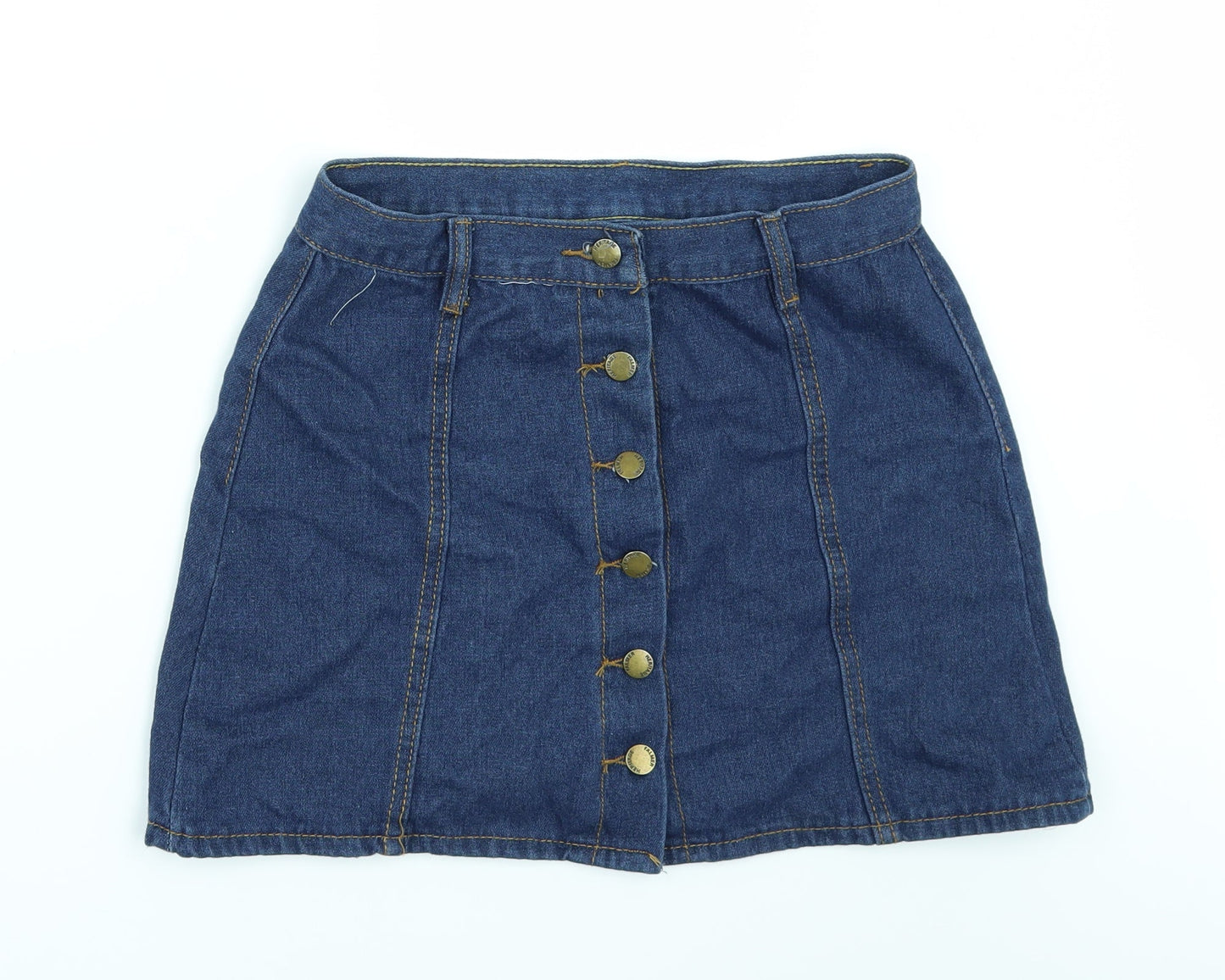 Womens UK Size One Size Preworn Mini Denim Skirt