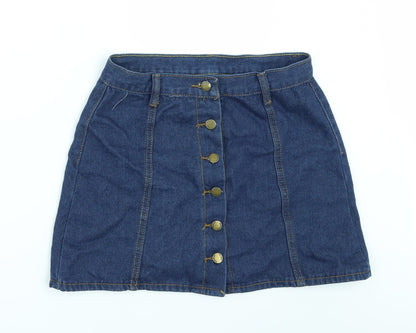 Womens UK Size One Size Preworn Mini Denim Skirt
