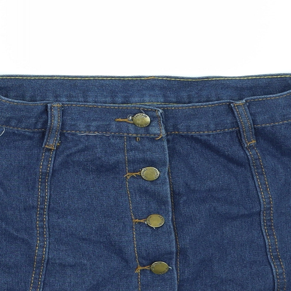 Womens UK Size One Size Preworn Mini Denim Skirt