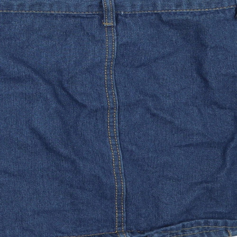 Womens UK Size One Size Preworn Mini Denim Skirt