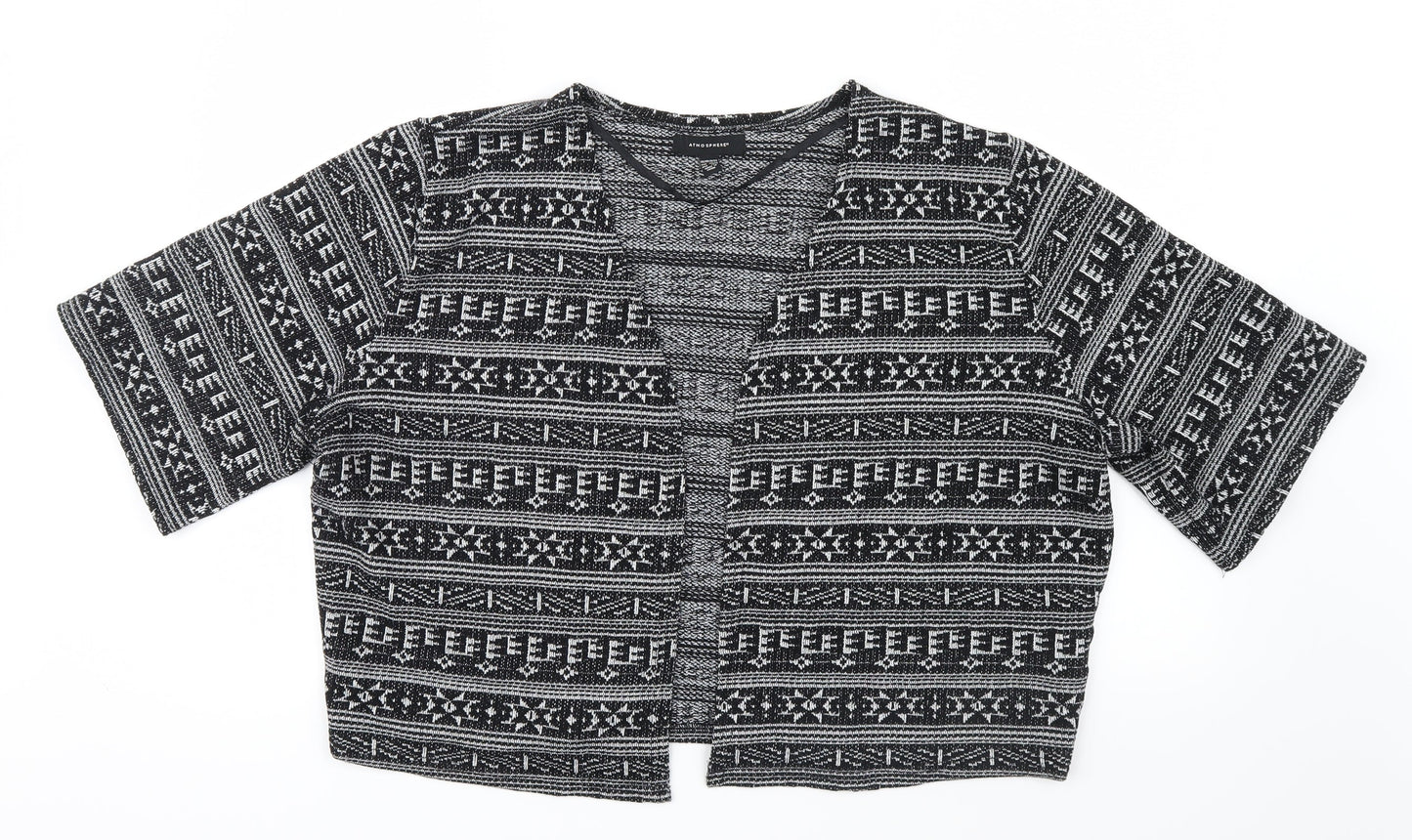 Atmosphere Womens Black Geometric Knit Cardigan Jumper Size 18