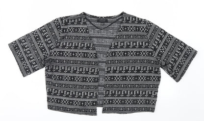 Atmosphere Womens Black Geometric Knit Cardigan Jumper Size 18