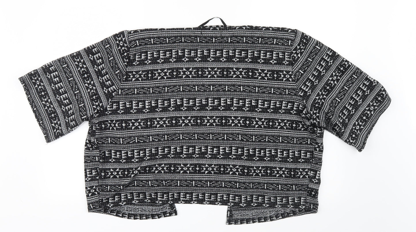 Atmosphere Womens Black Geometric Knit Cardigan Jumper Size 18