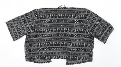 Atmosphere Womens Black Geometric Knit Cardigan Jumper Size 18