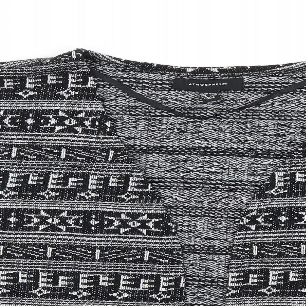 Atmosphere Womens Black Geometric Knit Cardigan Jumper Size 18