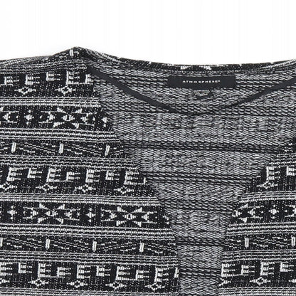 Atmosphere Womens Black Geometric Knit Cardigan Jumper Size 18